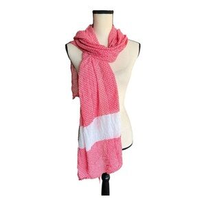 Michael Kors Pink and White Infinity Scarf Size L
